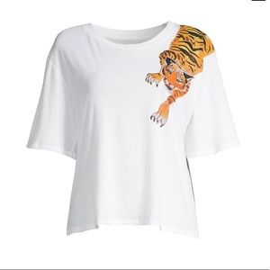 Tiger Cotton Tee In Scratching Tiger Tee Jersey